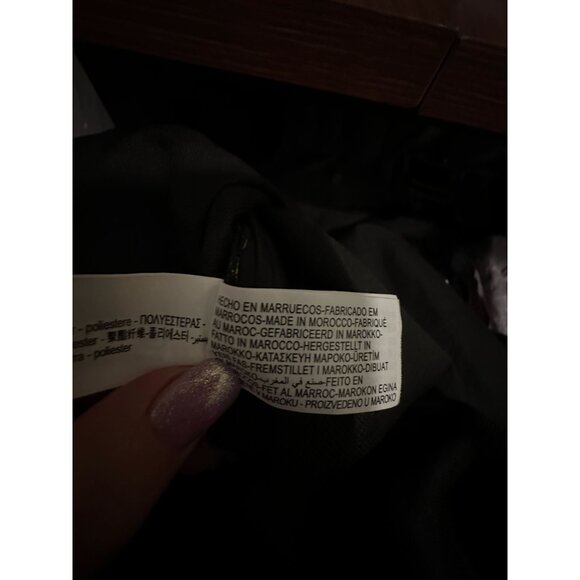 ZARA Black Round Neck Long Sleeves Wrinkled Fabric Open Back Midi Dress SzXL New - Picture 13 of 14